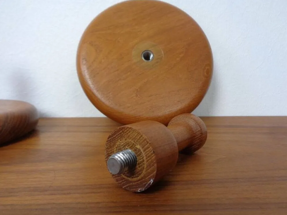 Danish Teak Hooks, 1960s, Set of 2