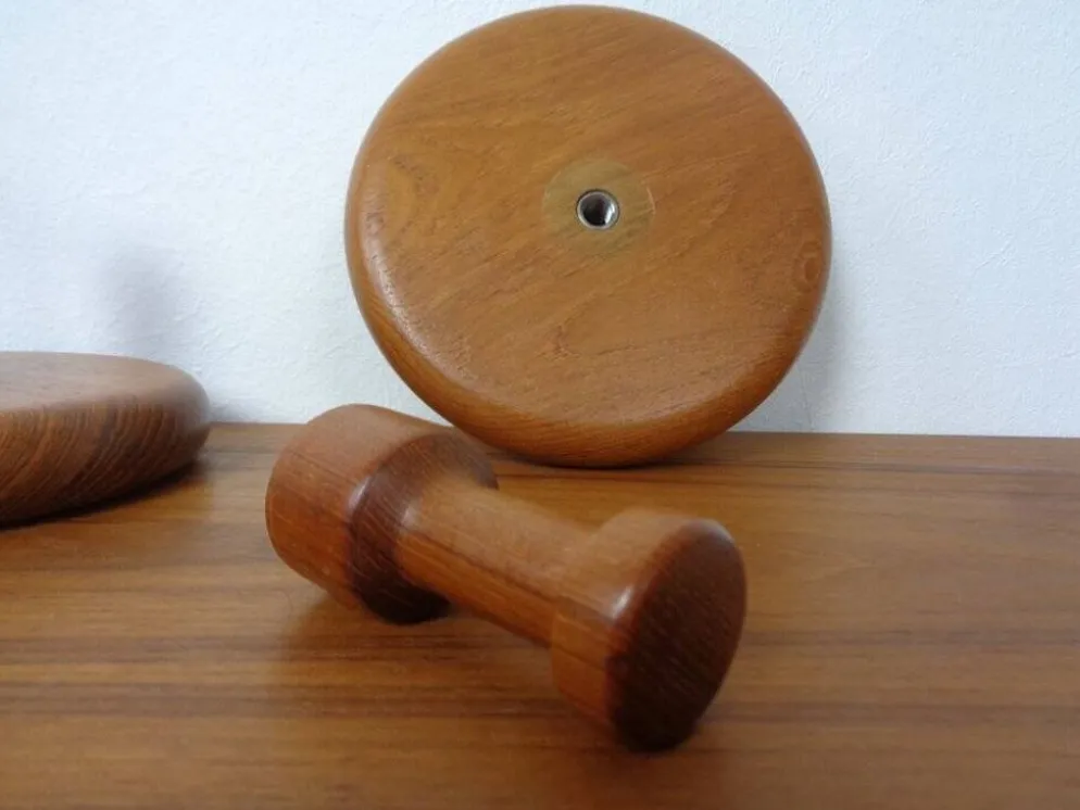 Danish Teak Hooks, 1960s, Set of 2
