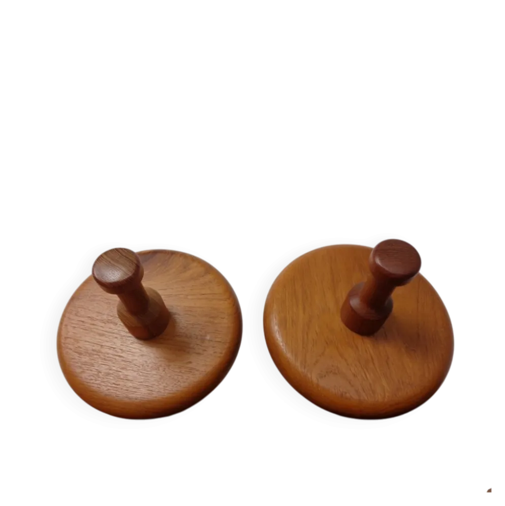 Danish Teak Hooks, 1960s, Set of 2