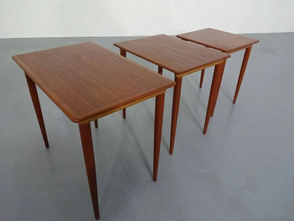 Danish Teak Nesting Tables, 1960s, Set of 3