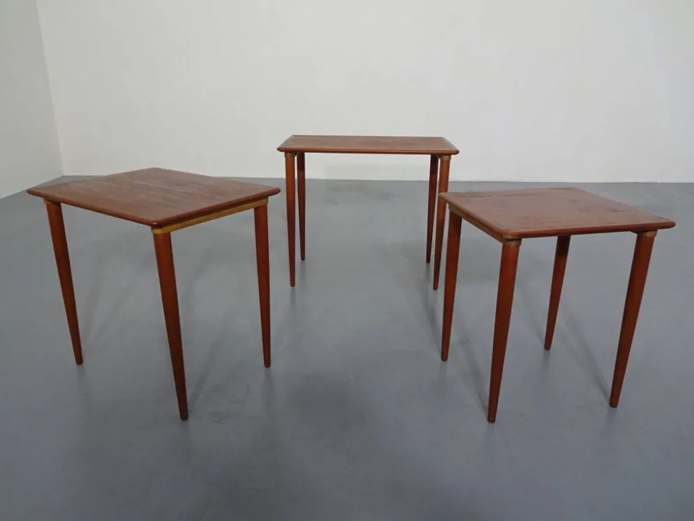 Danish Teak Nesting Tables, 1960s, Set of 3