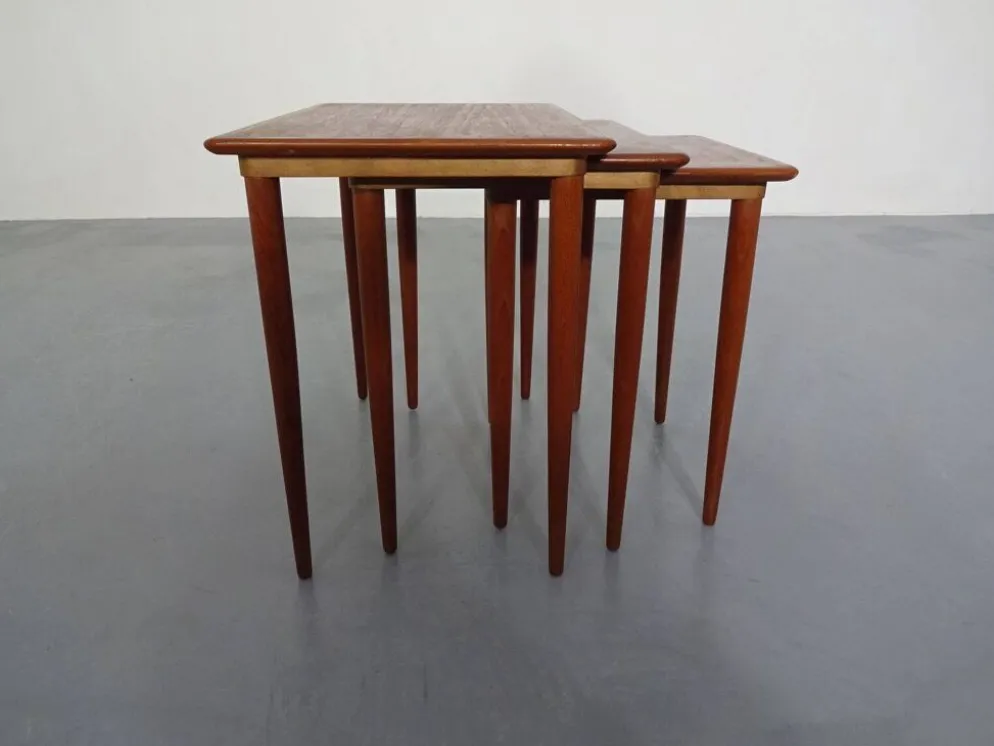 Danish Teak Nesting Tables, 1960s, Set of 3
