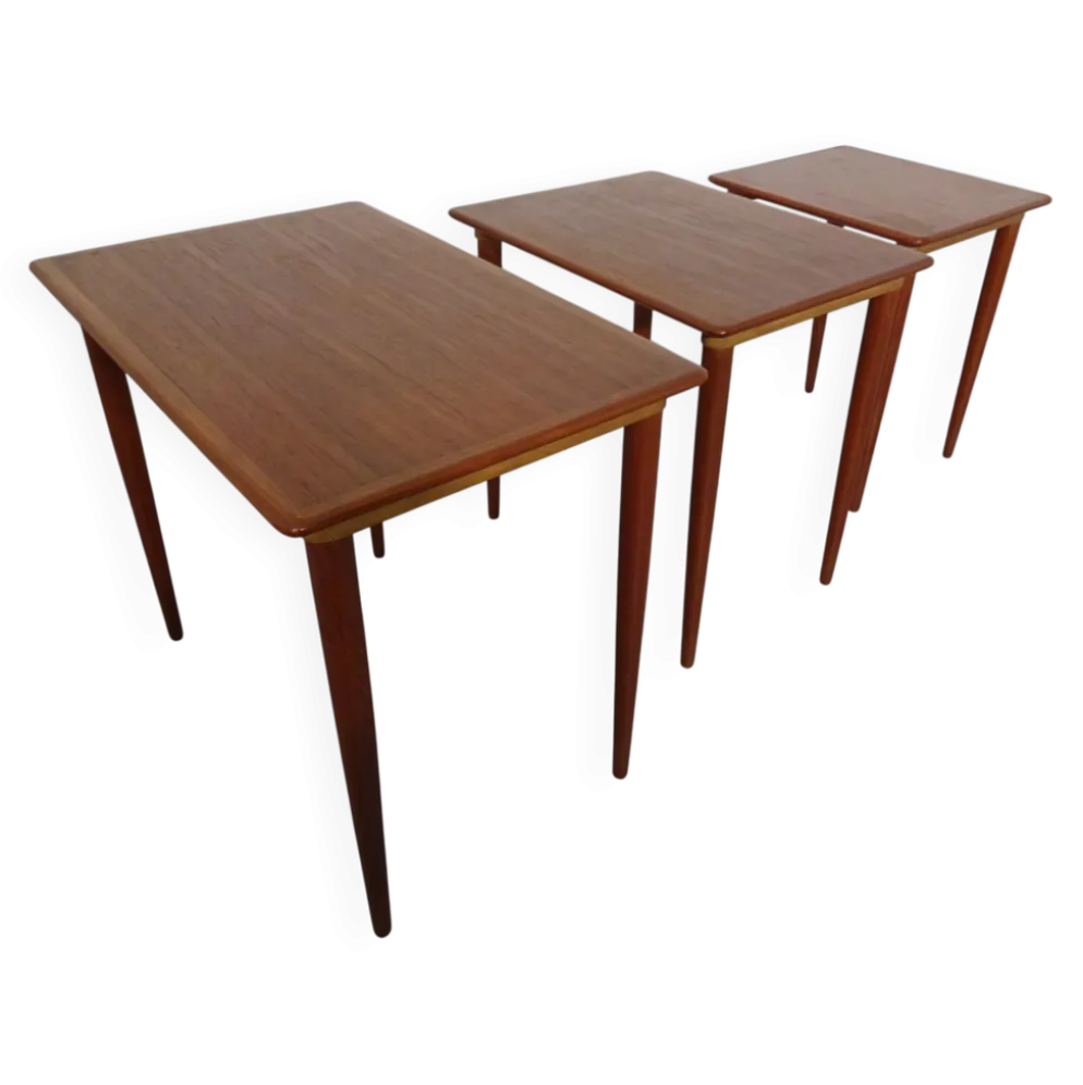 Danish Teak Nesting Tables, 1960s, Set of 3