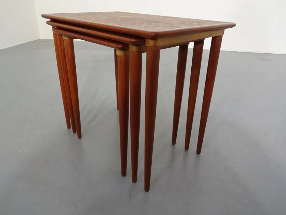 Danish Teak Nesting Tables, 1960s, Set of 3