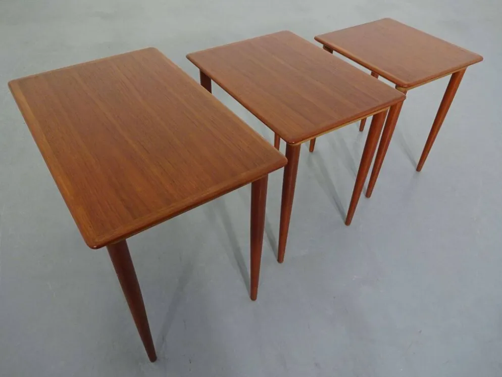 Danish Teak Nesting Tables, 1960s, Set of 3