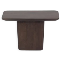Dark Wood Sofa Arm Table, Walnut Finish Couch Tray, Minimalist Furniture