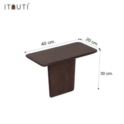Dark Wood Sofa Arm Table, Walnut Finish Couch Tray, Minimalist Furniture