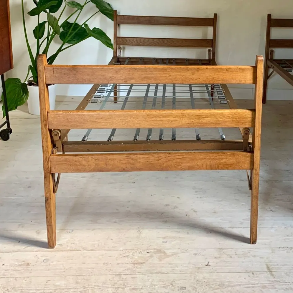 Daybed banquette lit en chêne massif vintage - 2 disponibles