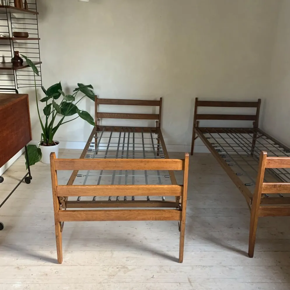 Daybed banquette lit en chêne massif vintage - 2 disponibles