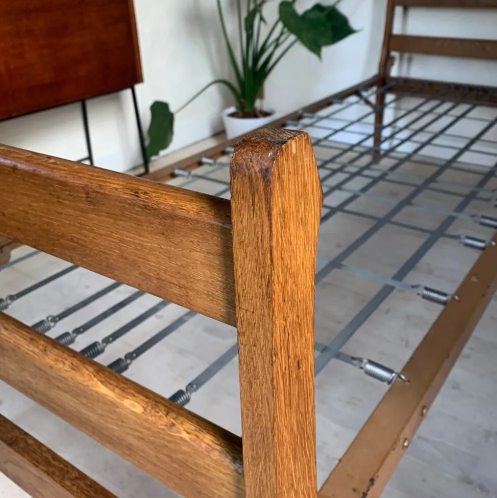 Daybed banquette lit en chêne massif vintage - 2 disponibles