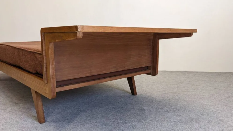 Daybed, banquette ou lit de repos de style scandinave, France vers 1960