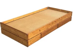 Daybed en pin avec tiroirs, années 50