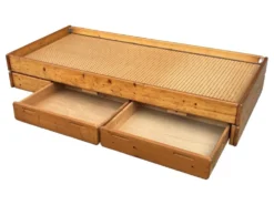 Daybed en pin avec tiroirs, années 50