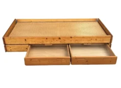 Daybed en pin avec tiroirs, années 50