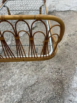 Day-bed ondaflex bambou et rotin 1960