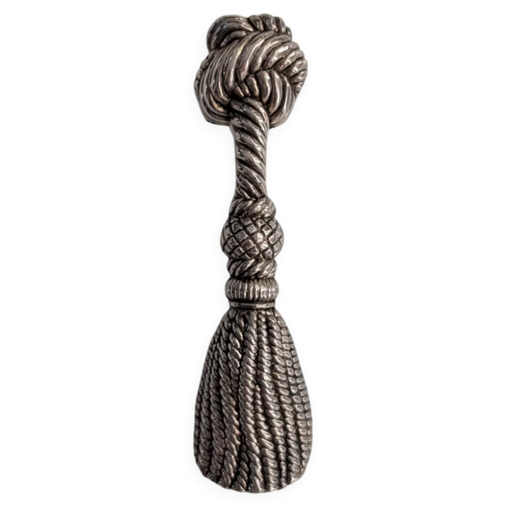 Décapsuleur vintage en métal argenté – motif pompon