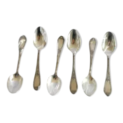 Deetjen lot de 6 cuillères à café ou dessert en métal argenté rubans croisés neuf 14,5 cm