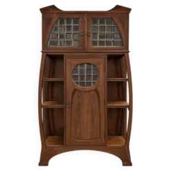 Design éclectique / Art Nouveau / Jugendstil / Buffet en chêne / Années 1960 / Hauteur 190 cm