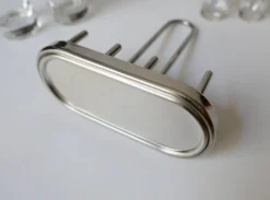 design Ettore Sottsass set Alessi sel povre vinaigre huile en verre et méta