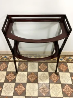 Desserte acajou et verre années 50