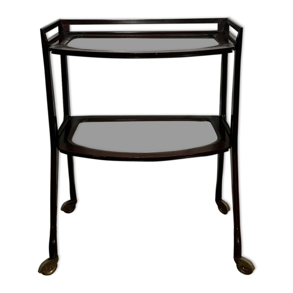 Desserte acajou et verre années 50