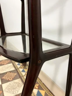 Desserte acajou et verre années 50