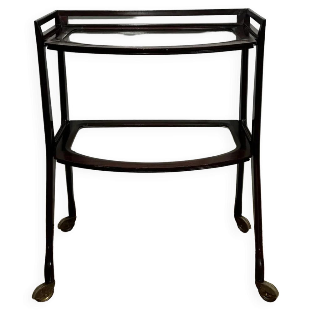 Desserte acajou et verre années 50