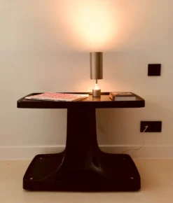 Desserte brun-noir en fibre de verre Astarte éditeur, Italie années 70