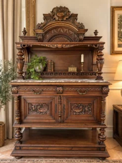 Desserte - Buffet ancien en noyer Henri II XIXeme