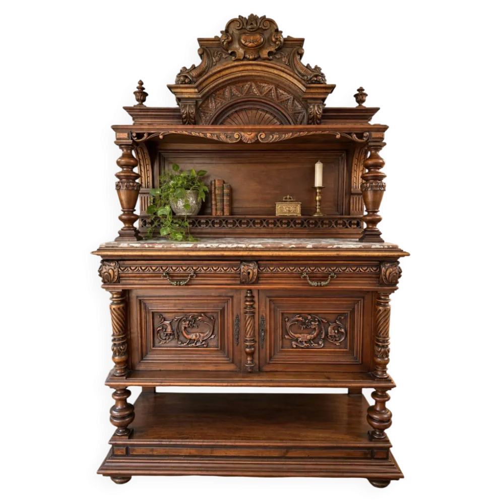 Desserte - Buffet ancien en noyer Henri II XIXeme