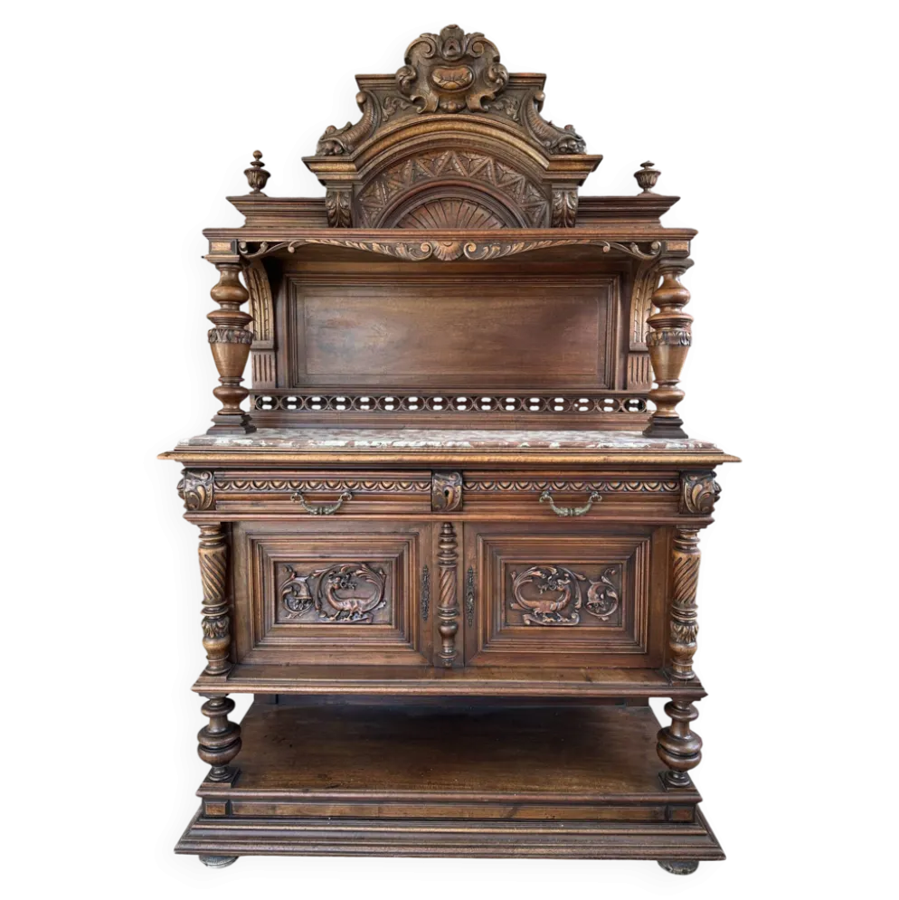 Desserte - Buffet ancien en noyer Henri II XIXeme