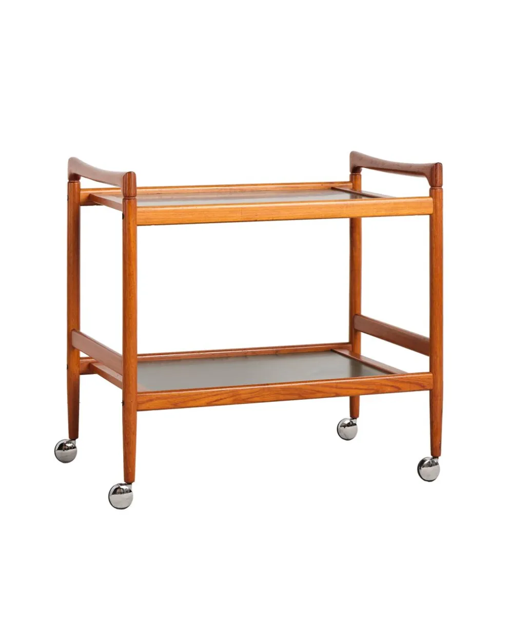 Desserte, chariot de bar en teck, Dyrlund, milieu du XXe siècle