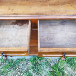 Desserte console ancienne noyer blond massif