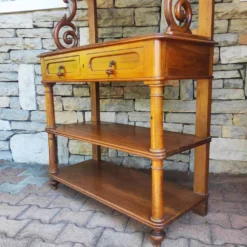 Desserte console ancienne noyer blond massif