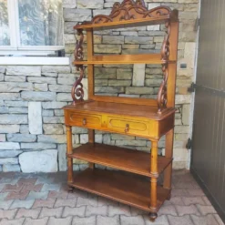 Desserte console ancienne noyer blond massif
