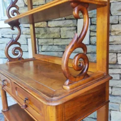 Desserte console ancienne noyer blond massif