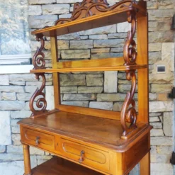 Desserte console ancienne noyer blond massif
