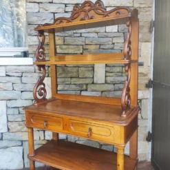 Desserte console ancienne noyer blond massif