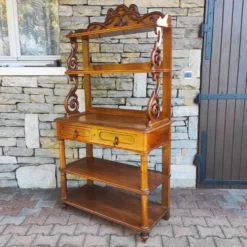 Desserte console ancienne noyer blond massif