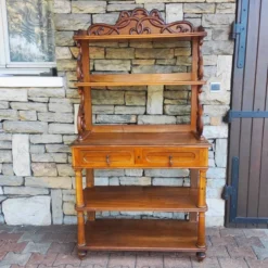 Desserte console ancienne noyer blond massif