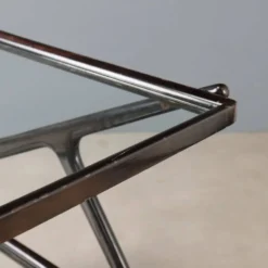 Desserte de cuisine vintage en bois et verre, design italien, années 1950