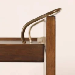 Desserte de cuisine vintage en stratifié et placage de noyer, design années 1970