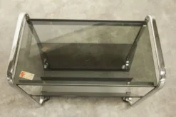Desserte Echts Kristall Spiegelglas Parsol 1980 verre fumé et chrome