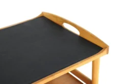 Desserte en bois de style mid-century moderne avec plateau amovible