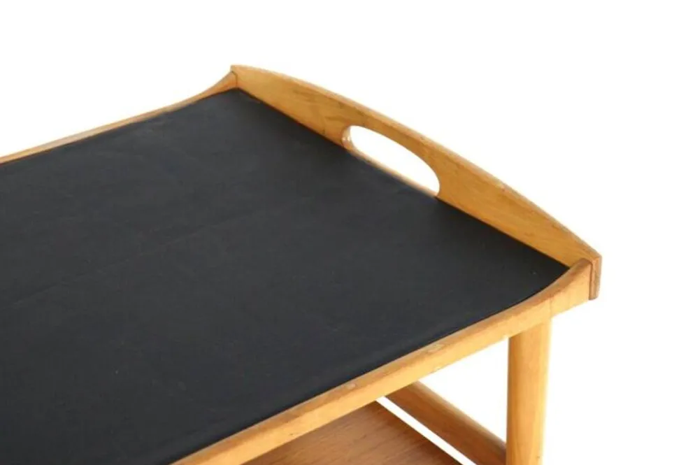 Desserte en bois de style mid-century moderne avec plateau amovible