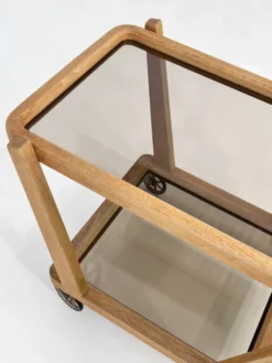 Desserte en chêne et verre fumé Guillerme et Chambron