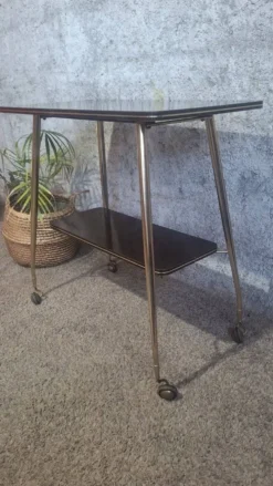 Desserte en laiton et formica annees 50/60