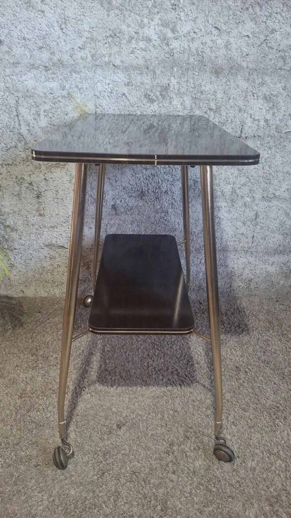 Desserte en laiton et formica annees 50/60