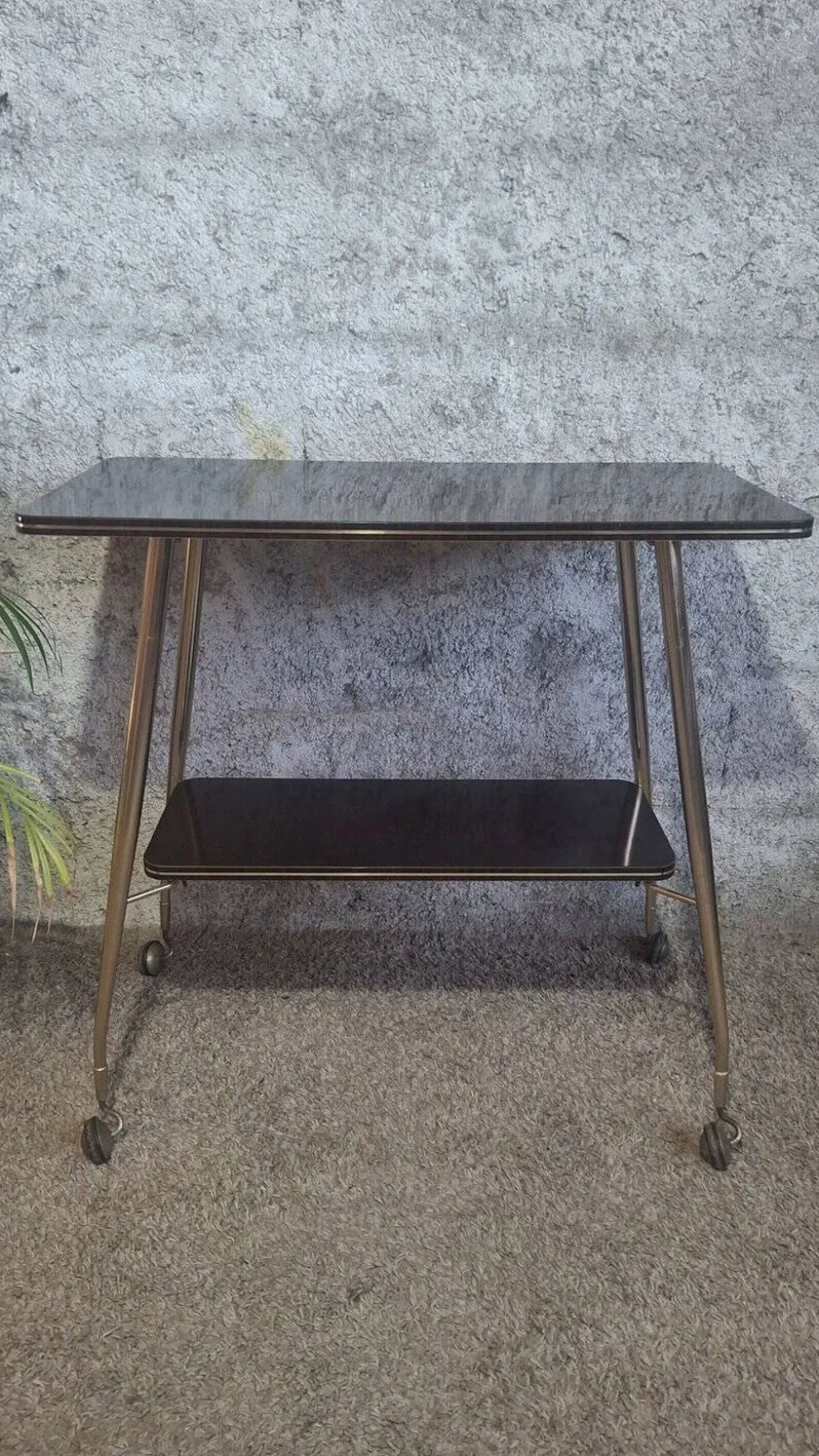 Desserte en laiton et formica annees 50/60