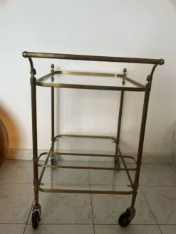 Desserte en laiton vintage